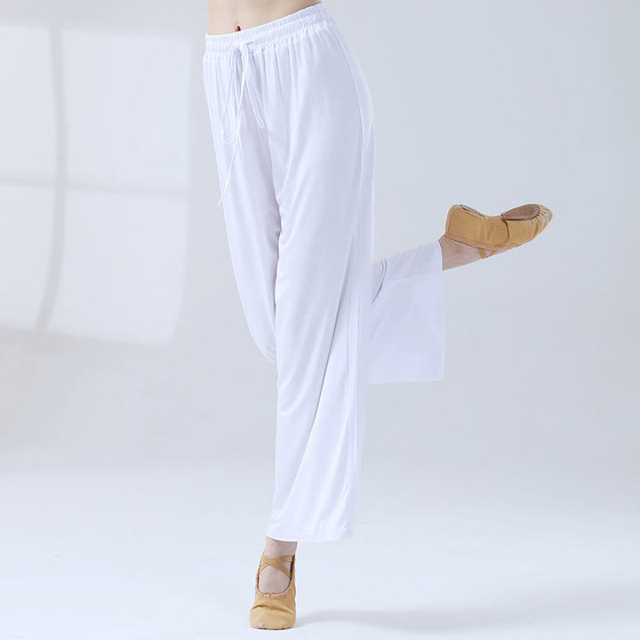 Buddha Stonesゆったりモダール ドローストリング ワイドレッグパンツ ヨガ ダンス用 - 白 - US12、 UK/AU16、 EU44 (3XL) - image 12