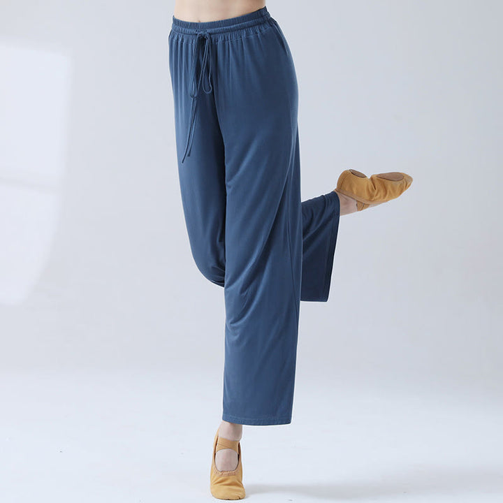 Buddha Stonesゆったりモダール ドローストリング ワイドレッグパンツ ヨガ ダンス用 - ロイヤルブルー - US12、 UK/AU16、 EU44 (3XL) - image 18