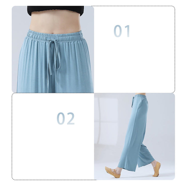 Buddha Stonesゆったりモダール ドローストリング ワイドレッグパンツ ヨガ ダンス用 - image 7