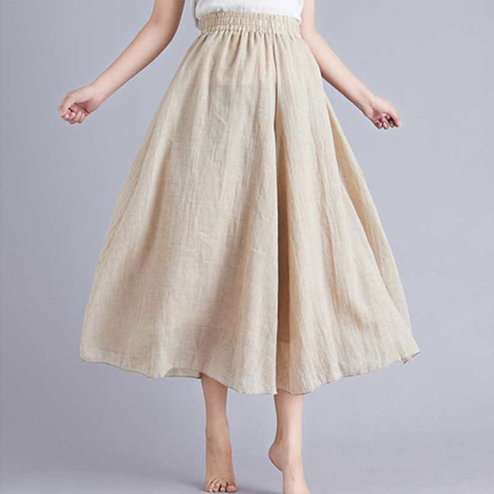 Buddha Stonesレディース カジュアル ゆったり コットン リネン ワイドレッグ パンツ ヨガ ダンス用 - アプリコット - US2、 UK/AU6、 EU34 (M) - image 29