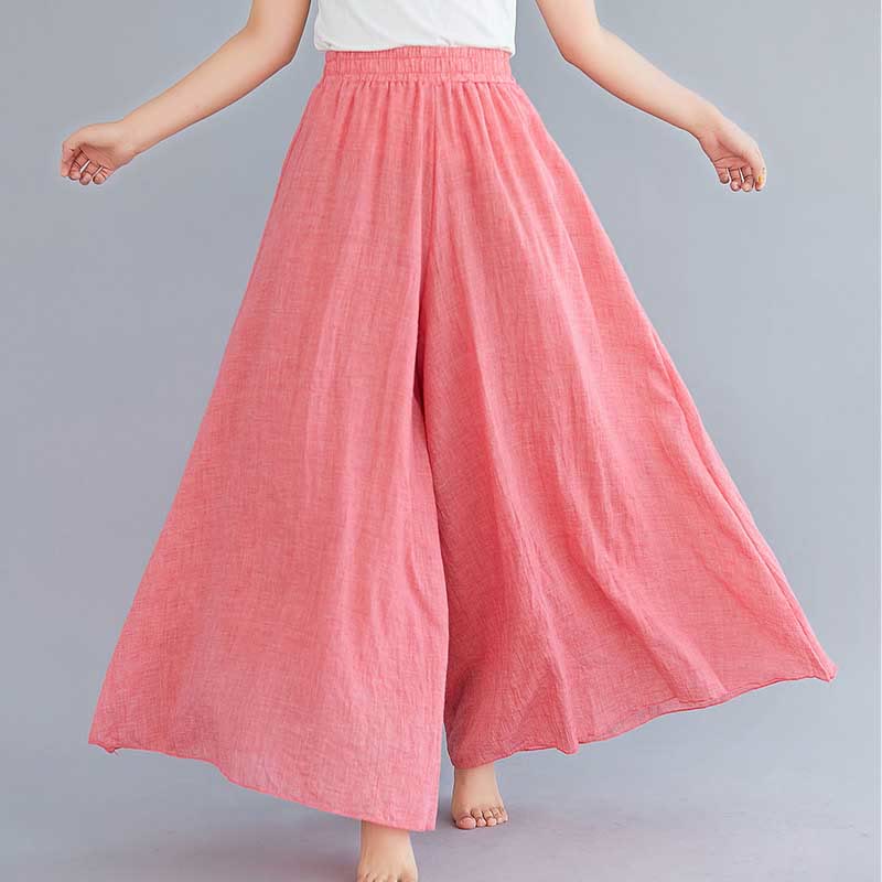 Buddha Stonesレディース カジュアル ゆったり コットン リネン ワイドレッグ パンツ ヨガ ダンス用 - ピンク - US2、 UK/AU6、 EU34 (M) - image 17