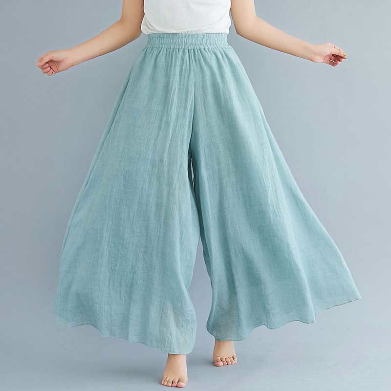 Buddha Stonesレディース カジュアル ゆったり コットン リネン ワイドレッグ パンツ ヨガ ダンス用 - 緑 - US2、 UK/AU6、 EU34 (M) - image 37