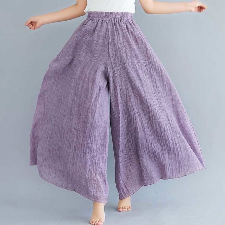 Buddha Stonesレディース カジュアル ゆったり コットン リネン ワイドレッグ パンツ ヨガ ダンス用 - 濃い紫色 - US2、 UK/AU6、 EU34 (M) - image 21