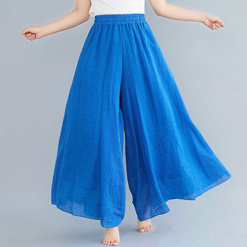Buddha Stonesレディース カジュアル ゆったり コットン リネン ワイドレッグ パンツ ヨガ ダンス用 - ロイヤルブルー - US2、 UK/AU6、 EU34 (M) - image 38