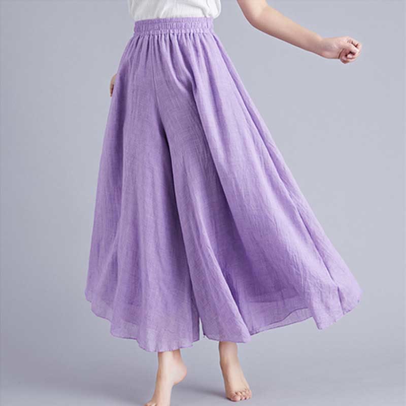 Buddha Stonesレディース カジュアル ゆったり コットン リネン ワイドレッグ パンツ ヨガ ダンス用 - バイオレット - US2、 UK/AU6、 EU34 (M) - image 47