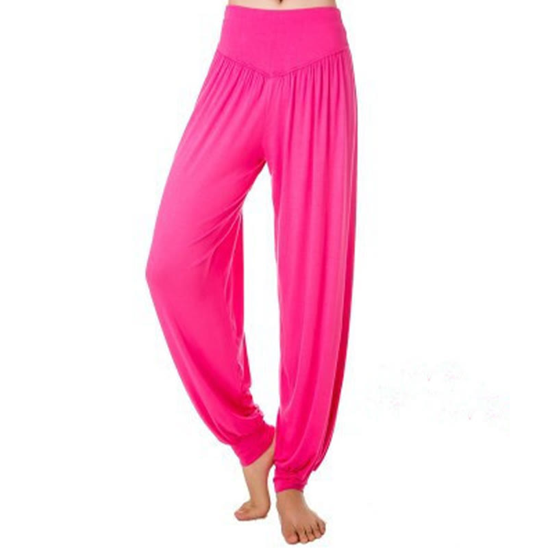 Buddha Stones無地 ヨガ ダンス ロング ハーレム パンツ - ローズレッド - US14、 UK/AU18、 EU46 (3XL) - image 19