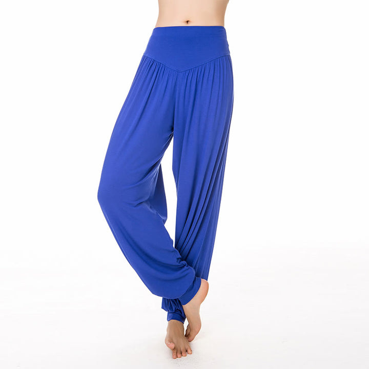 Buddha Stones無地 ヨガ ダンス ロング ハーレム パンツ - ロイヤルブルー - US14、 UK/AU18、 EU46 (3XL) - image 39
