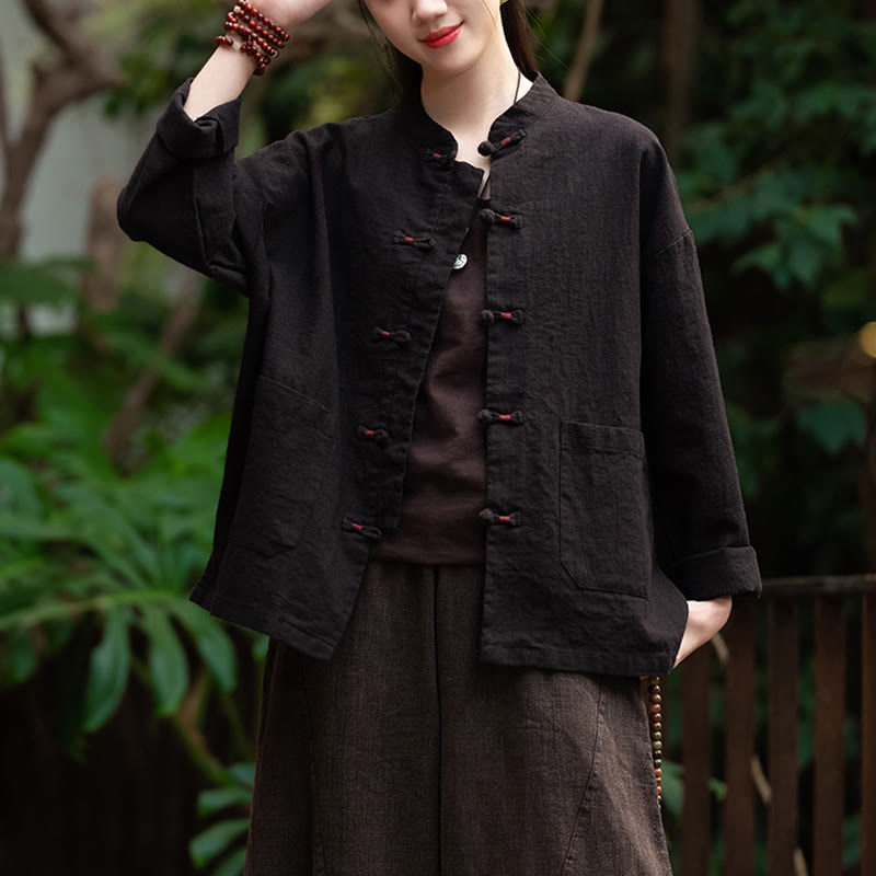 Buddha Stonesのカエルボタンシャツ 禅瞑想用トップス コットンリネンジャケット - image 8