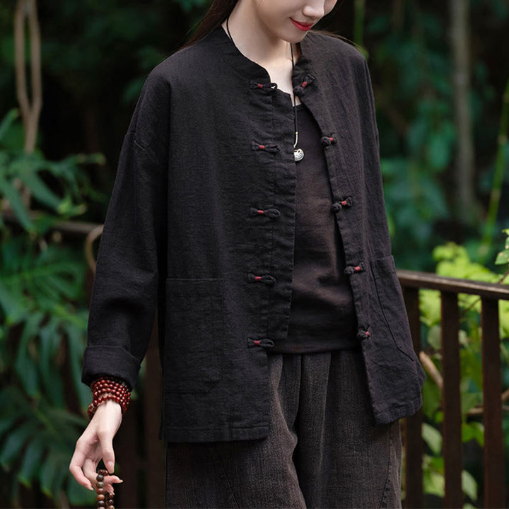 Buddha Stonesのカエルボタンシャツ 禅瞑想用トップス コットンリネンジャケット - image 10