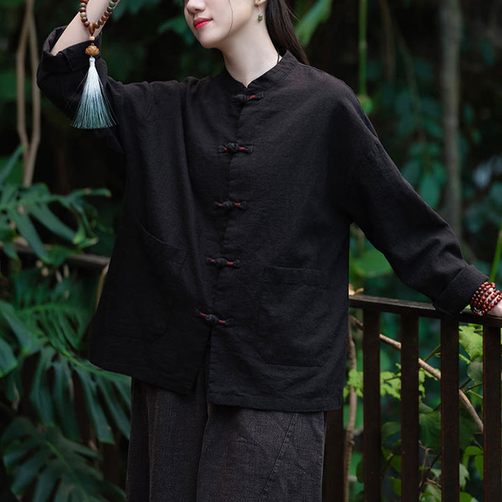 Buddha Stonesのカエルボタンシャツ 禅瞑想用トップス コットンリネンジャケット - image 15