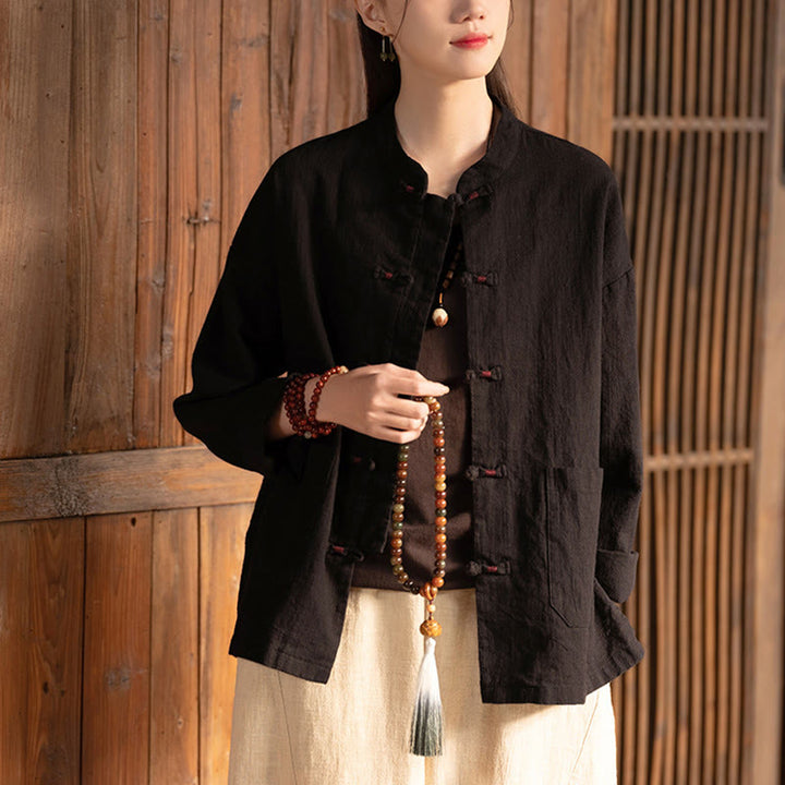 Buddha Stonesのカエルボタンシャツ 禅瞑想用トップス コットンリネンジャケット - image 9