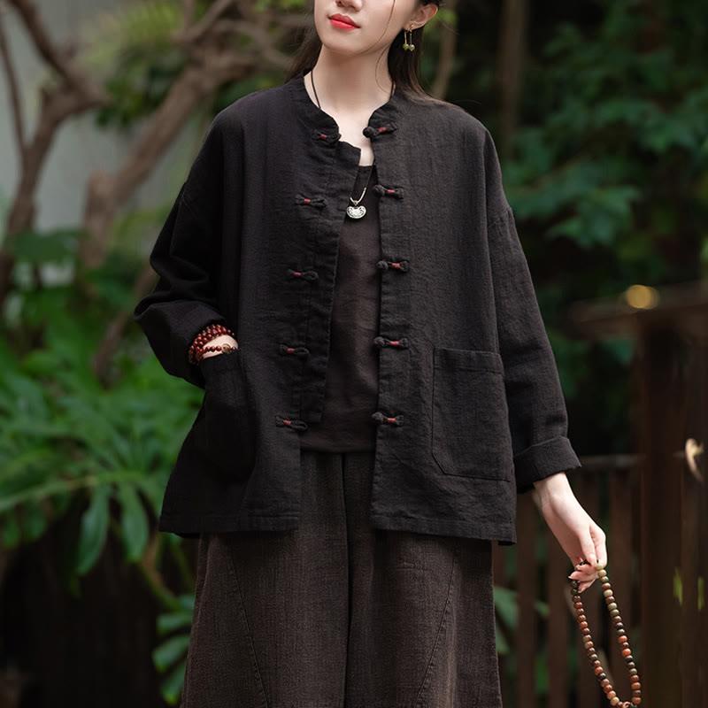 Buddha Stonesのカエルボタンシャツ 禅瞑想用トップス コットンリネンジャケット - image 13