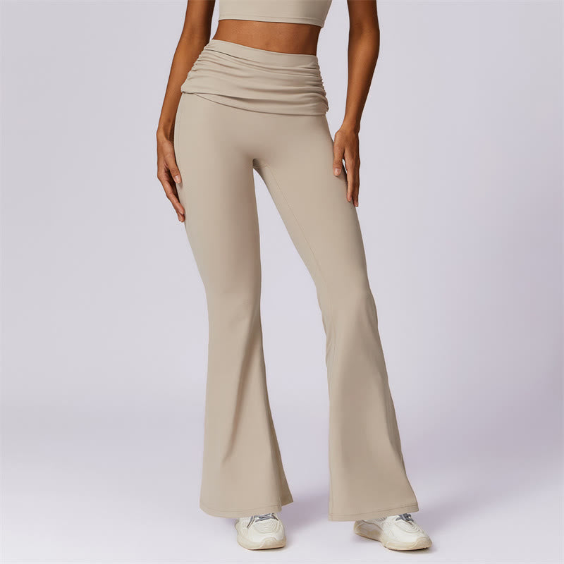 Buddha Stonesノースリーブ バックレス ストラップ タンクトップ ブラ フレアパンツ スポーツ フィットネス ヨガ - ベージュ - パンツ - US8-10、 UK/AU12-14、 EU40-42 (XL) - image 57