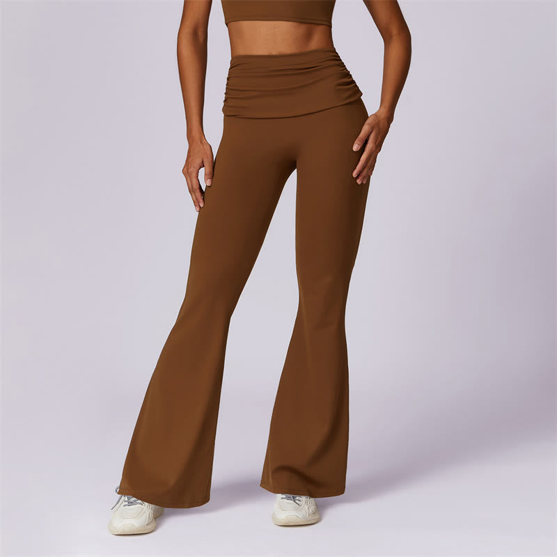 Buddha Stonesノースリーブ バックレス ストラップ タンクトップ ブラ フレアパンツ スポーツ フィットネス ヨガ - 茶色 - パンツ - US8-10、 UK/AU12-14、 EU40-42 (XL) - image 69