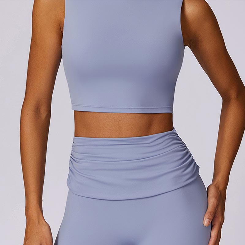 Buddha Stonesノースリーブ バックレス ストラップ タンクトップ ブラ フレアパンツ スポーツ フィットネス ヨガ - image 3