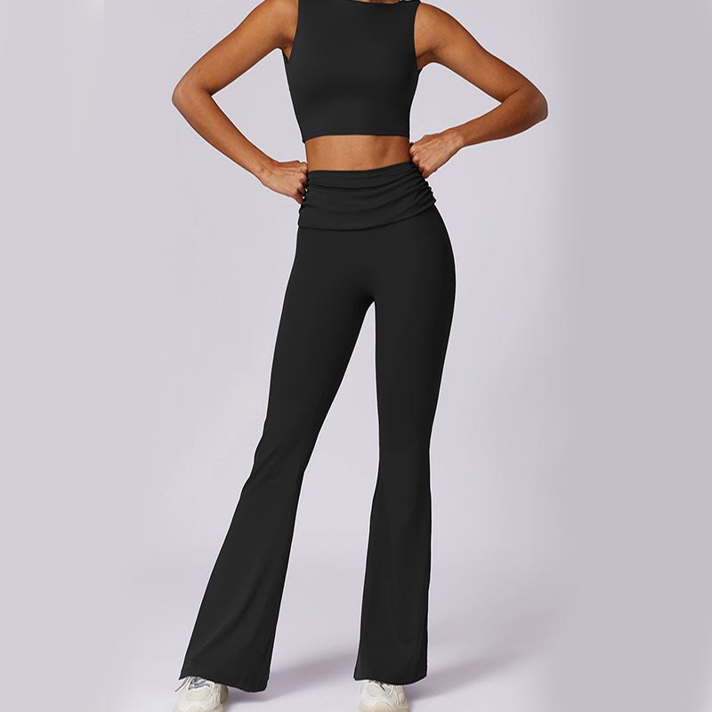 Buddha Stonesノースリーブ バックレス ストラップ タンクトップ ブラ フレアパンツ スポーツ フィットネス ヨガ - image 38