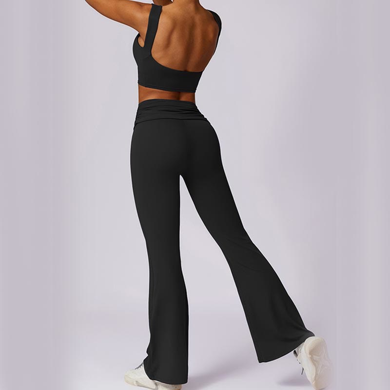 Buddha Stonesノースリーブ バックレス ストラップ タンクトップ ブラ フレアパンツ スポーツ フィットネス ヨガ - image 39