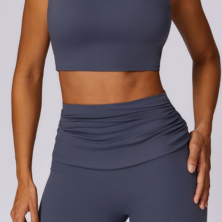 Buddha Stonesノースリーブ バックレス ストラップ タンクトップ ブラ フレアパンツ スポーツ フィットネス ヨガ - image 42