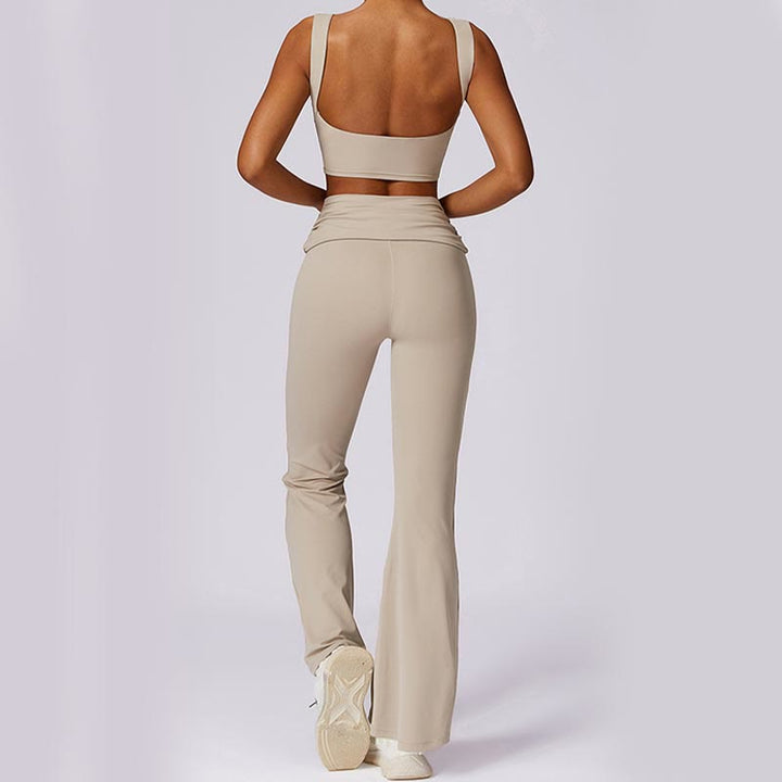 Buddha Stonesノースリーブ バックレス ストラップ タンクトップ ブラ フレアパンツ スポーツ フィットネス ヨガ - image 63