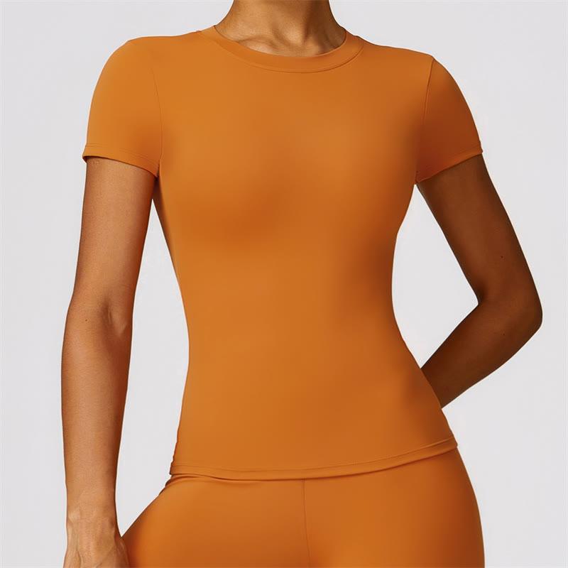 Buddha Stonesレディース 半袖 Tシャツ トップ ハイウエスト レギンス パンツ スポーツ ヨガ用 - オレンジ - トップ - US8-10、 UK/AU12-14、 EU40-42 (XL)  - image 13