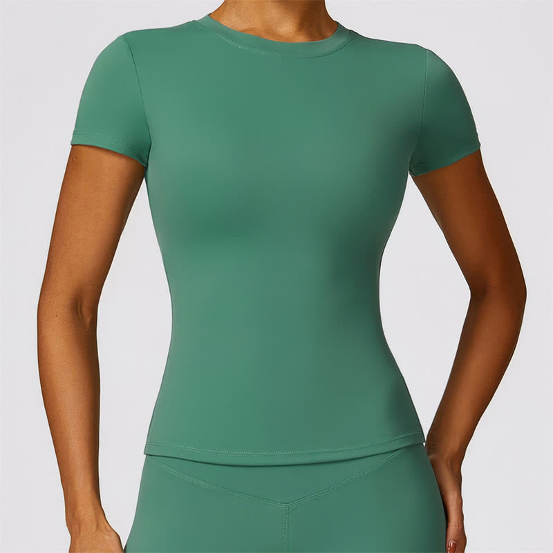 Buddha Stonesレディース 半袖 Tシャツ トップ ハイウエスト レギンス パンツ スポーツ ヨガ用 - 緑 - トップ - US8-10、 UK/AU12-14、 EU40-42 (XL)  - image 28