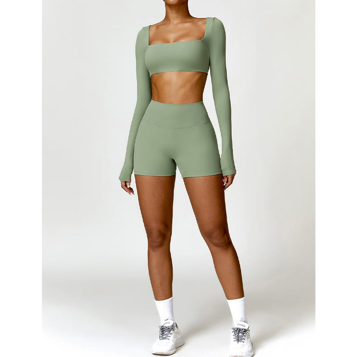 Buddha Stonesジム スポーツ ヨガ バックレス ブラ クロップ タンクトップ ショーツ - image 35