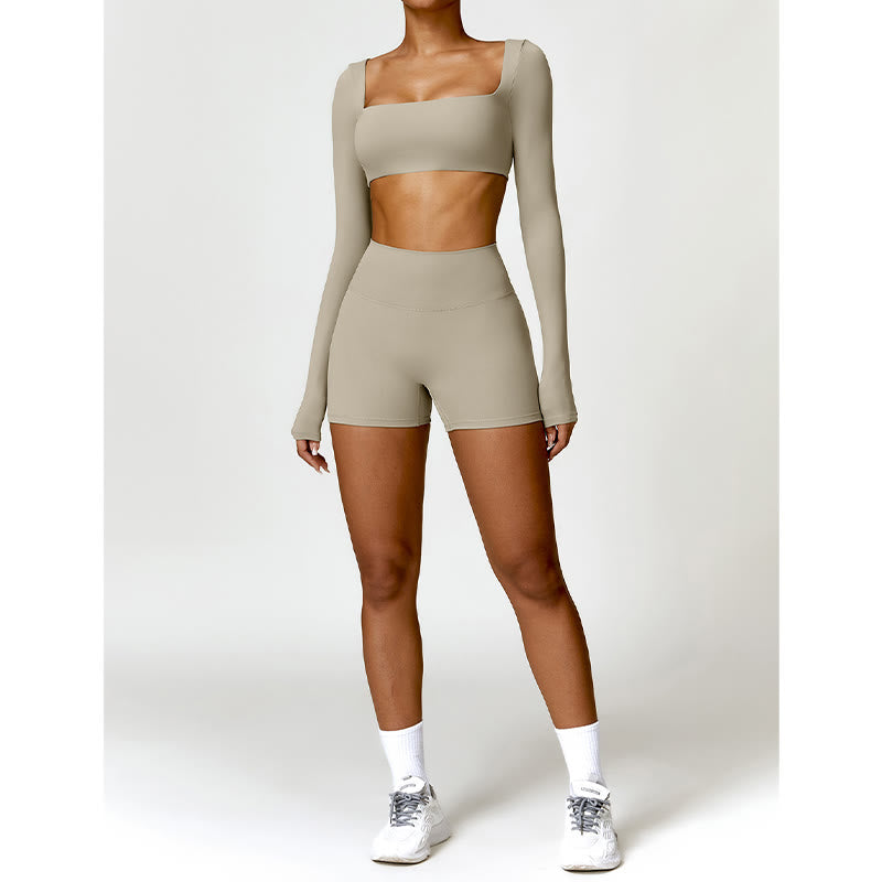 Buddha Stonesジム スポーツ ヨガ バックレス ブラ クロップ タンクトップ ショーツ - image 58