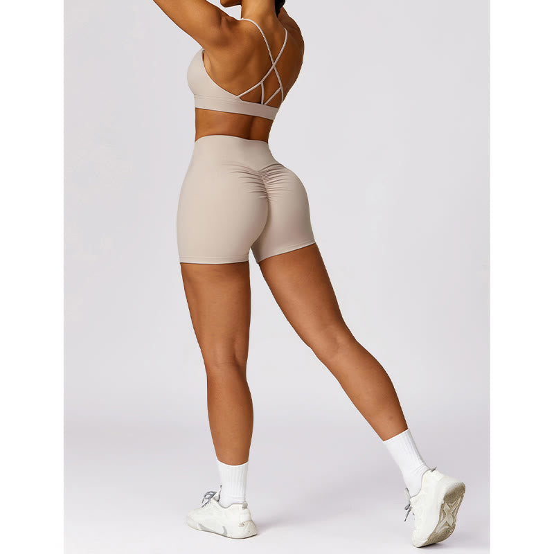 Buddha Stonesジム スポーツ ヨガ バックレス ブラ クロップ タンクトップ 通気性 ショーツ - image 20