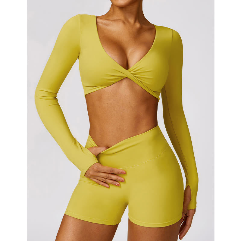 Buddha Stonesジム スポーツ ヨガ バックレス ブラ クロップ タンクトップ 通気性 ショーツ - image 39