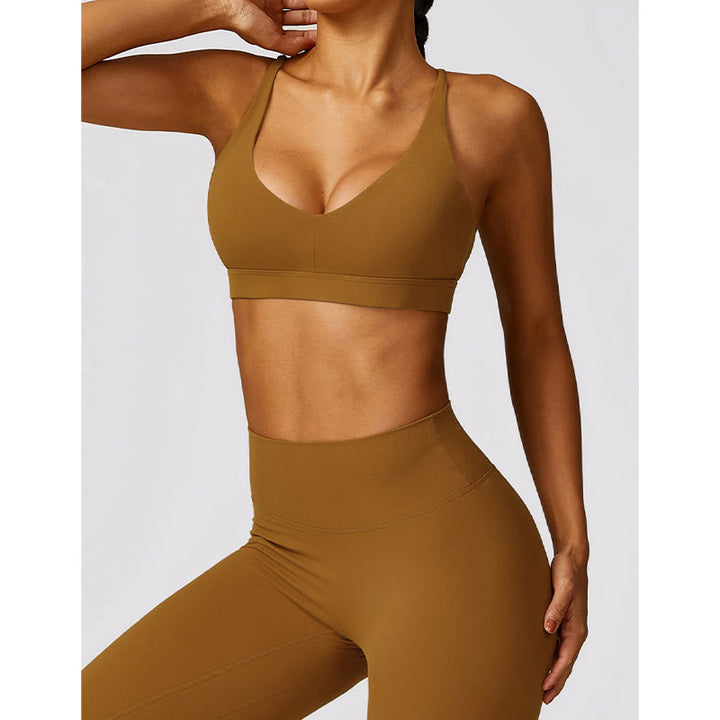 Buddha Stonesジム スポーツ ヨガ バックレス ブラ クロップ タンクトップ 通気性 ショーツ - image 48