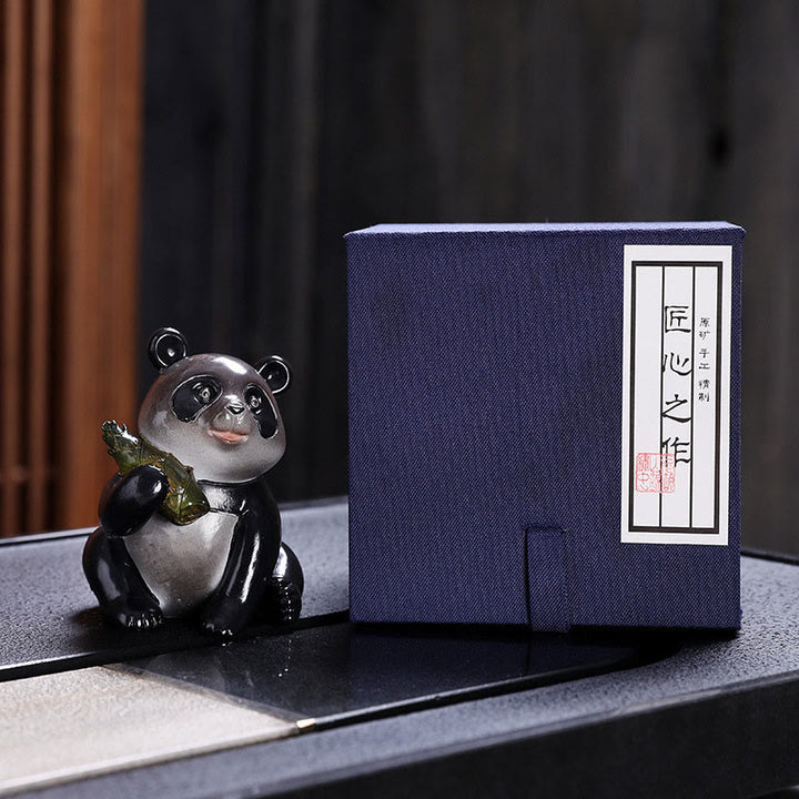 色が変わるBuddha Stones小さくてかわいいパンダの竹製ティーペット 樹脂製 置物 装飾品 - パンダ1個（ギフトボックス） - image 10