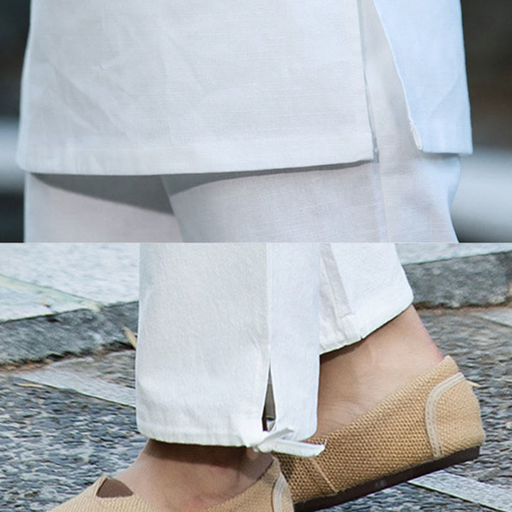 Buddha Stones 2点セット 半袖シャツ トップパンツ 瞑想 禅 太極拳 コットンリネン 衣類 レディース セット - image 16