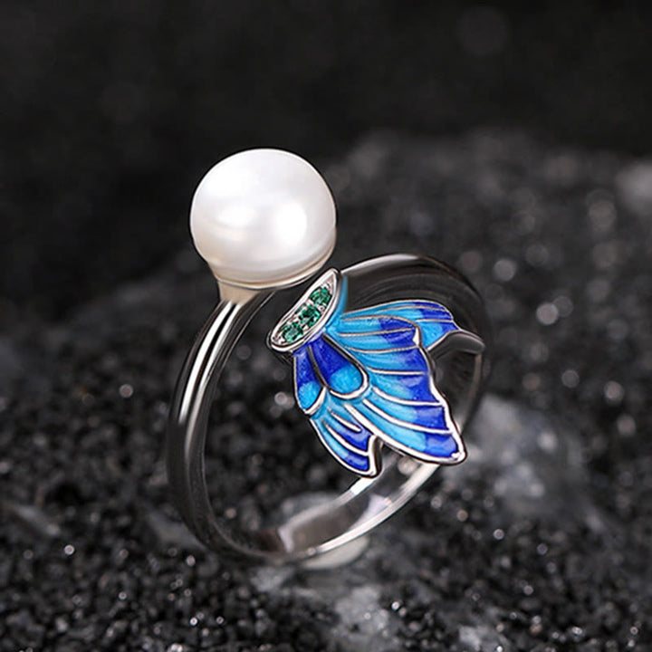 Buddha Stones925スターリングシルバー パール バタフライ ヒーリングネックレス ペンダント イヤリング リング - image 11