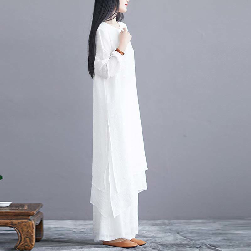 Buddha Stones2個セット 無地 ミディ丈 ワイドレッグパンツ 瞑想 スピリチュアル 禅 ヨガ ダンスウェア - image 4