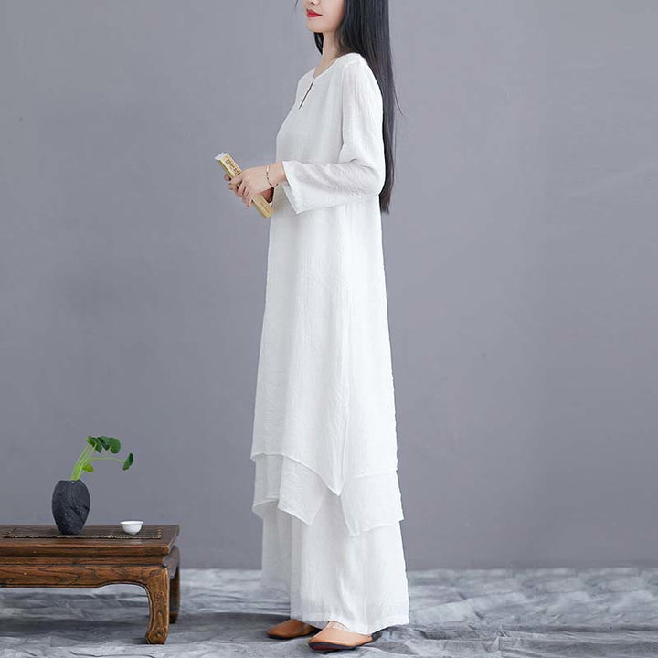 Buddha Stones2個セット 無地 ミディ丈 ワイドレッグパンツ 瞑想 スピリチュアル 禅 ヨガ ダンスウェア - image 7