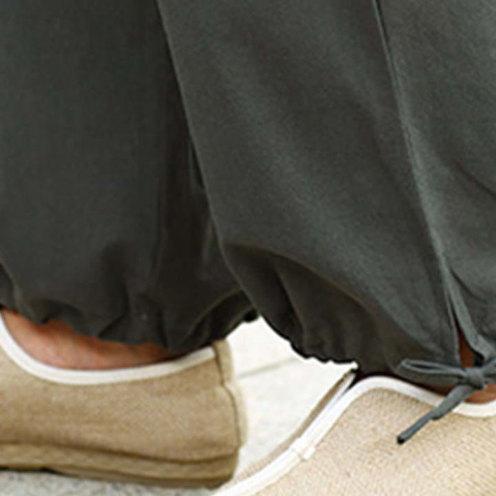 Buddha Stones 2点セット 半袖 Vネック シャツ トップパンツ 瞑想 禅 太極拳 リネン ウェア レディース セット - image 23