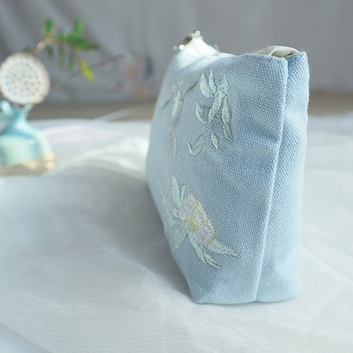 Buddha Stones小花梅桜鶴桃花刺繍キャンバスウォレットショッピング財布