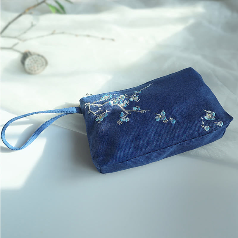 Buddha Stones小花梅桜鶴桃花刺繍キャンバスウォレットショッピング財布