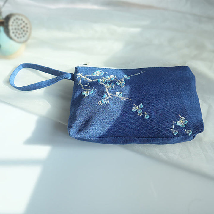 Buddha Stones小花梅桜鶴桃花刺繍キャンバスウォレットショッピング財布