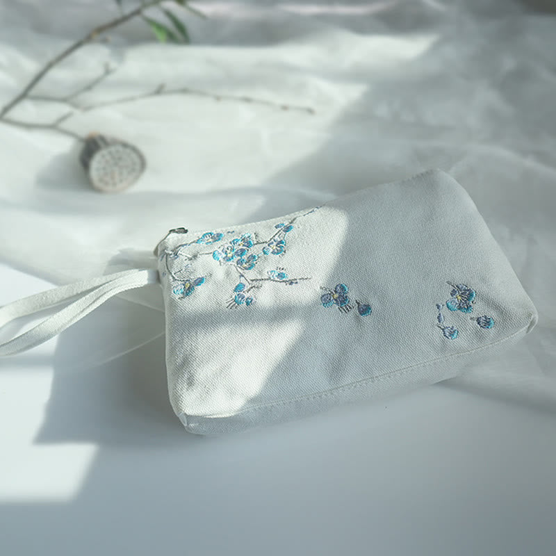 Buddha Stones小花梅桜鶴桃花刺繍キャンバスウォレットショッピング財布 - image 22