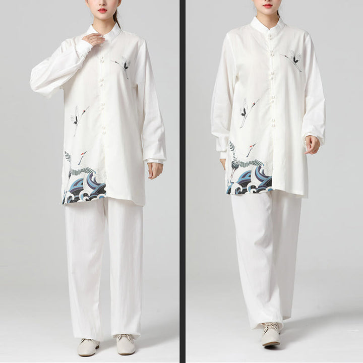 Buddha Stones白鶴 海 コットンリネン 瞑想 祈り スピリチュアル 禅 太極拳 気功 練習用 衣類 セット - image 3