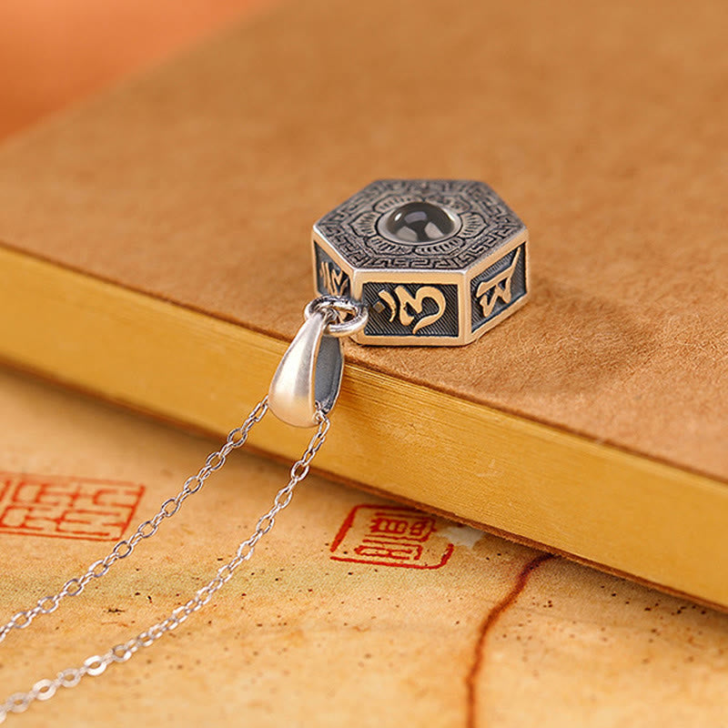 Buddha Stones990 スターリングシルバー チベットオーム・マニ・パドメ・フムロータスラブプロジェクションネックレスペンダント - image 5