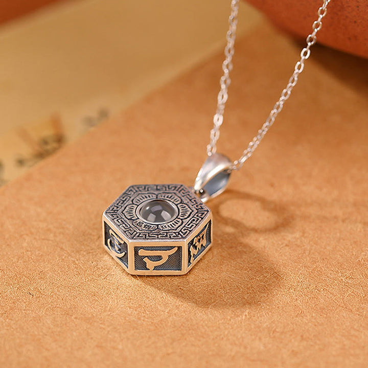Buddha Stones990 スターリングシルバー チベットオーム・マニ・パドメ・フムロータスラブプロジェクションネックレスペンダント - image 3