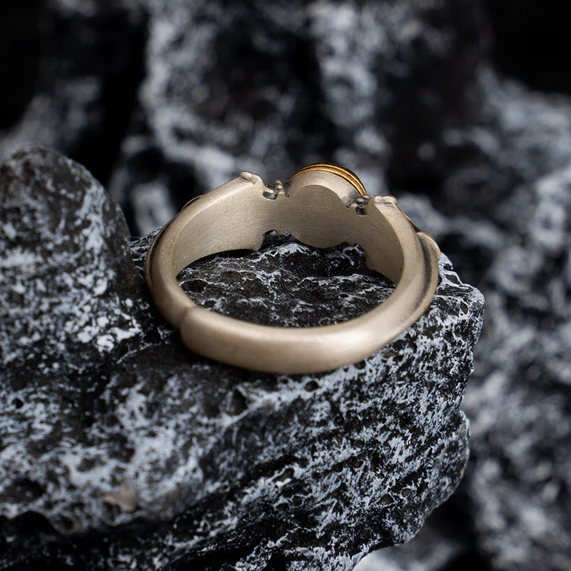 Buddha Stones925 スターリングシルバー マンジュスリーマントラオーム・マニ・パドメ・フムピース アジャスタブルリング - image 3