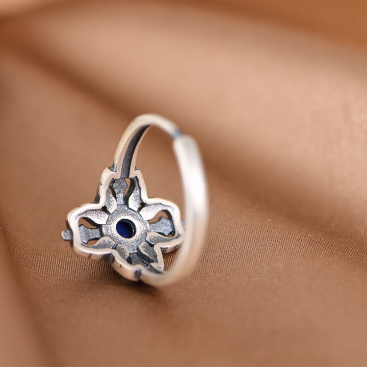 Buddha Stonesチベット産 925スターリングシルバー 天然ラズライト ポジティブアジャスタブルリング - image 7