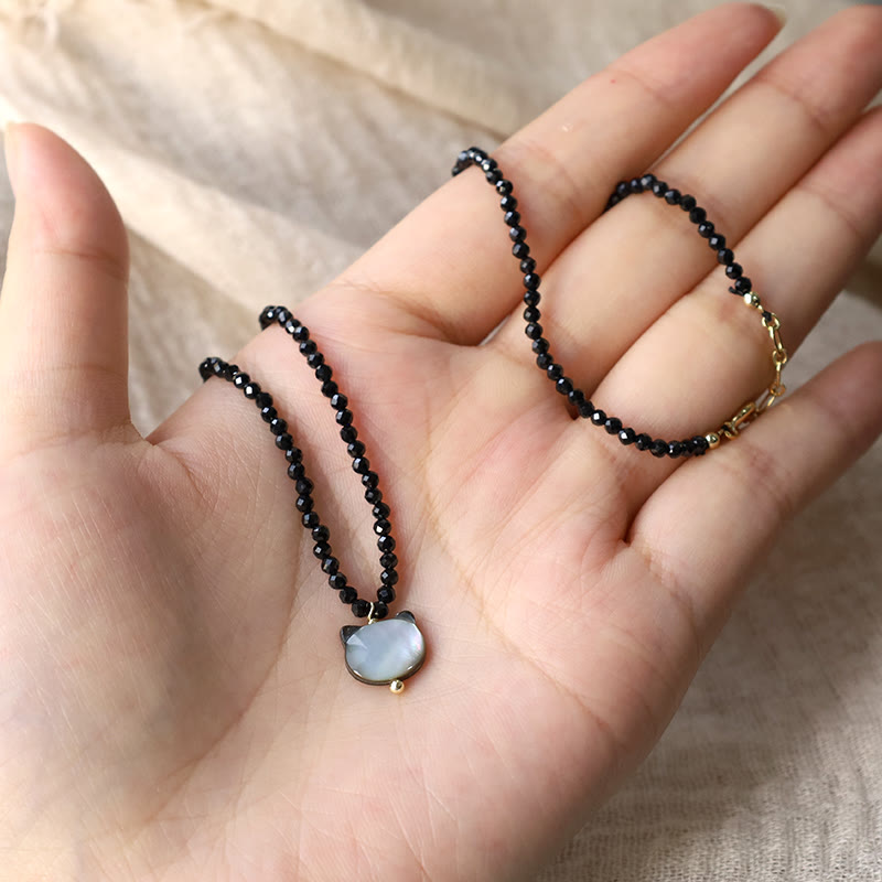 Buddha Stonesブラックスピネル キュートキャット チョーカーネックレス - image 13