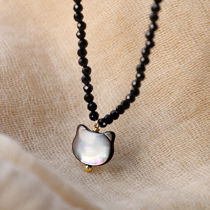 Buddha Stonesブラックスピネル キュートキャット チョーカーネックレス - image 5