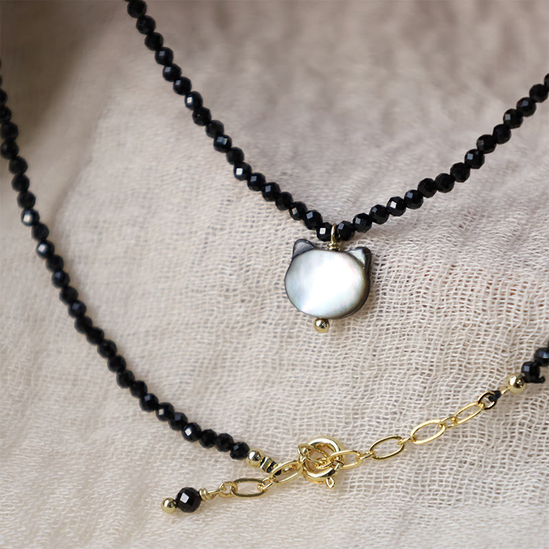 Buddha Stonesブラックスピネル キュートキャット チョーカーネックレス - image 7