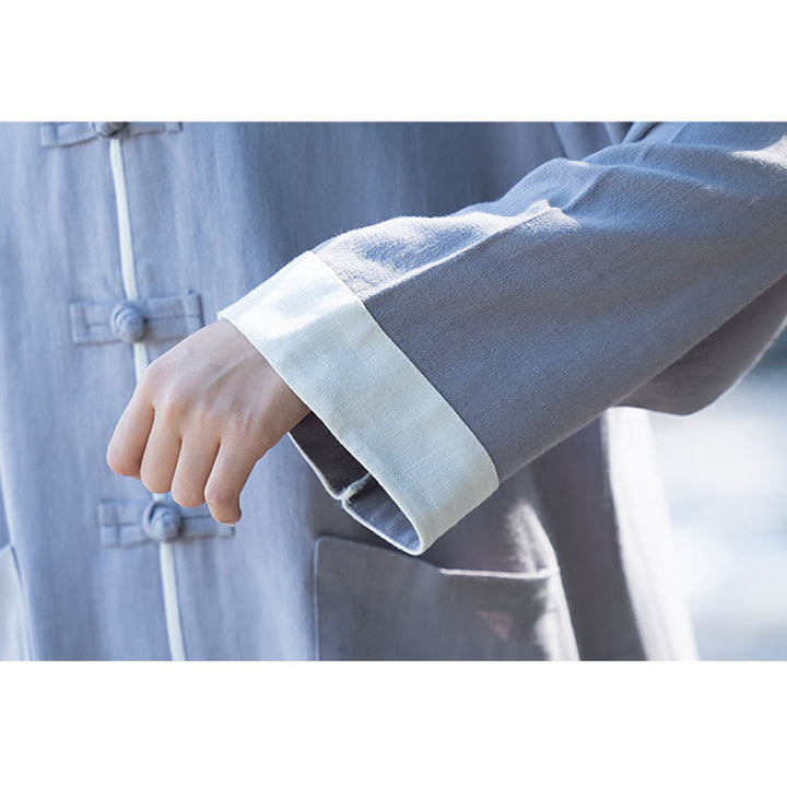 Buddha Stones 2点 カエルボタン 長袖シャツ トップパンツ 瞑想 禅 太極拳 コットンリネン 衣類 レディース セット - image 12