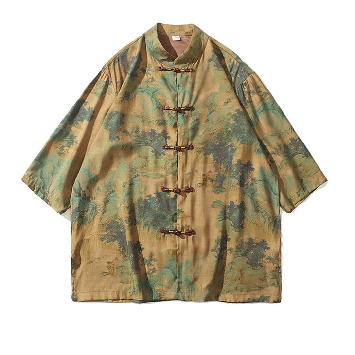 Buddha Stones風景中国龍柄中国七分袖シャツメンズTシャツ - image 12